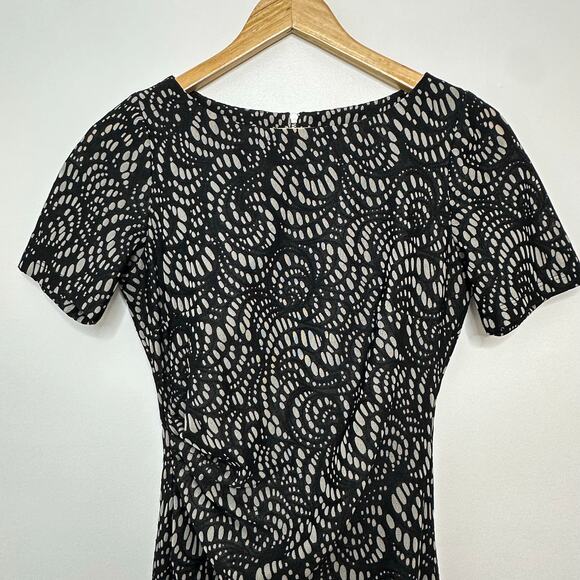 Reiss Janella Lace Overlay Knee Length‎ Shift Dress Womans 4 Whimsical Career - Picture 11 of 12